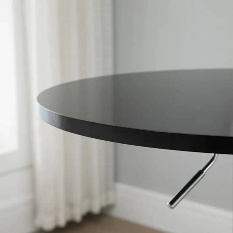 Rootz Bar Table - Modern Round Dining Table - 360° Swivel Table - Bistro Table - Height-adjustable - Steel - Black - Ø61 x 70-90 cm