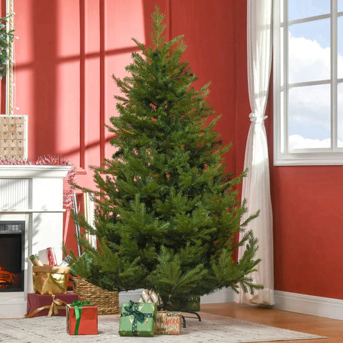 Rootz Christmas Tree - Artificial Fir - Realistic Appearance - Quick Assembly - Plastic - Green - 136 x 136 x 180cm