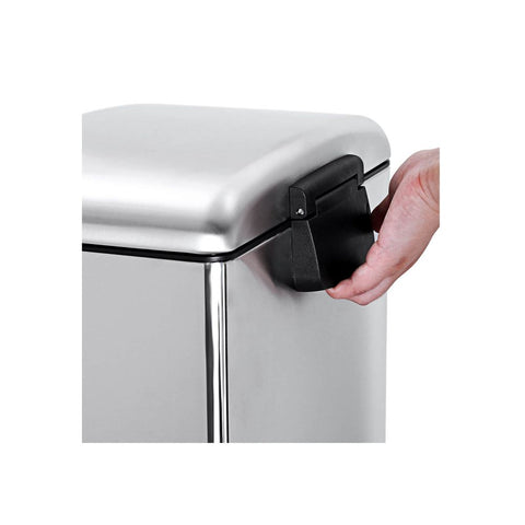 Rootz Trash Can - Soft Close Function - Ideal Waste Container - Bathroom Trash - Perfect Design - High-quality - Inner Bucket - Widely Applicable - Stainless Steel - Silver - 34.5 x 27.5 x 61.5 cm