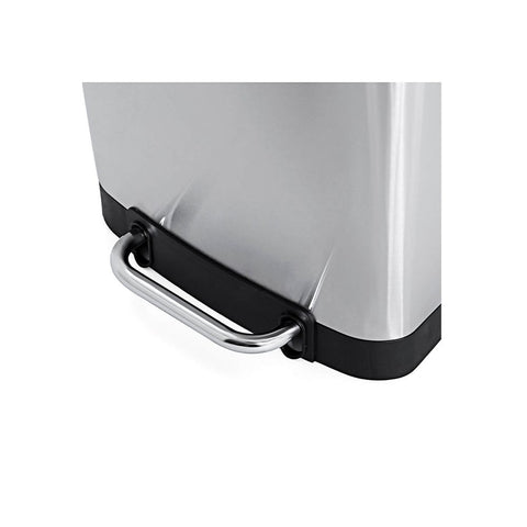 Rootz Trash Can - Soft Close Function - Ideal Waste Container - Bathroom Trash - Perfect Design - High-quality - Inner Bucket - Widely Applicable - Stainless Steel - Silver - 34.5 x 27.5 x 61.5 cm