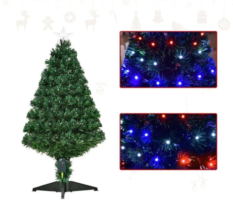 Rootz Christmas Tree - Decorated Christmas Tree - Artificial Christmas Tree - Artificial Tree With  LED Light - Christmas Tree Including Stand - Green