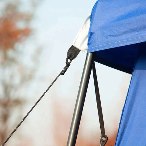 Rootz Shower Tent - Tent - Beach Shower Tent - With Window - Floor Mat & Carry Bag - Steel/Oxford Cloth/Fiberglass - Blue - 1.7 x 1.7 x 2.2cm