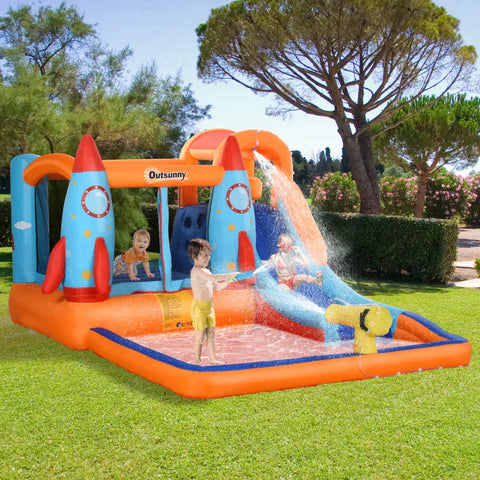 Rootz Bouncy Castle - Inflatable Bouncy Castle -  Kids Bouncy Castle - Patches And Fixing Material - For 3-8 Years - Multi-Colour - 350 cm x 250 cm x 185 cm