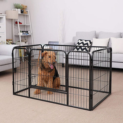 Rootz Puppy Run - Outdoor Enclosure - Small Pets - Run For Dogs - High-quality Material - Versatile - Iron Pipe - Black - 122 x 70 x 80 cm (W x H x D)