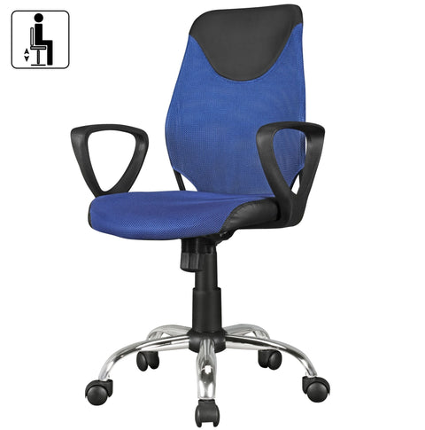 Rootz Swivel Chair - Children's Desk - Black & Blue - Backrest - Ergonomic & Height Adjustable