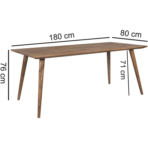 Rootz Dining Table - Sheesham Solid Wood - Rustic Country House Design - Large Dining Room Table for 6-8 People - 180x80x76 cm