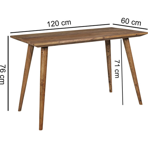Rootz Dining Table - Sheesham Solid Wood - Rustic Country House Design - Rectangular Dining Room Table for 4-6 People - 120x60x76 cm