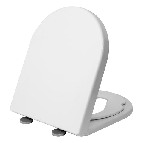 Rootz Family Toilet Seat - WC Lid - Restroom Cover - Bathroom Top - Commode Shield - Loo Cap - Potty Closure - Hell Weiss (Light White) - 454x361mm