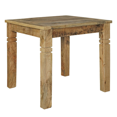 Rootz Dining Table - Square - Solid Mango Wood - Rustic Design - Dining Table for 4 - Real Wood - 80 x 80 x 76 cm