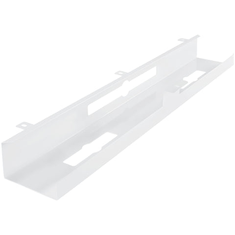 Rootz Cable Duct - Under-Table Cable Guide in White - Horizontal Metal Cable Management Tray - 80x7x13 cm