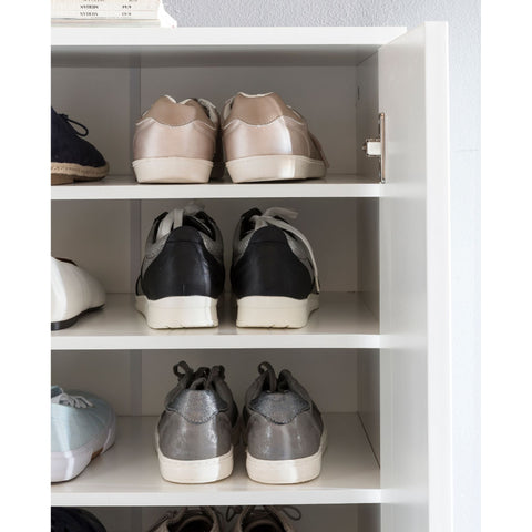Rootz Shoe Cabinet - Approximately 14 Pairs - Shoes Organizer - Shoe Rack - White - Doors