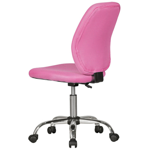 Rootz children's  pink for children over 6 with backrest - Children's swivel chair Children's office chair ergonomic - Youth chair height adjustable - Children's desk chair without armrest