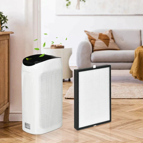 Rootz Air Purifying Filter - Filter - For Air Purifier - H13 Hepa Filter - Activated Carbon Filter - HEPA/Activated Carbon - White/Black - 39L x 27W x 4.5H cm