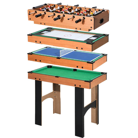 Rootz 4 In 1 Multi Game Table - Table Football - Table Football - Kicker Hockey Billiard - Table Tennis - 87x43x73cm
