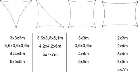 Rootz Sun Sail - Shade Canopy - UV Protector - Outdoor Cover - Garden Awning - Patio Screen - Gray - 3x3x4.25m