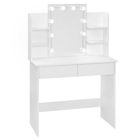 Rootz Vanity Table - Dressing Desk - Makeup Station - Beauty Counter - Cosmetic Stand - Glamour Desk - White - 41.1x20.3x6.1inches