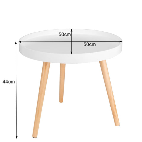 Rootz Side Table - Coffee Stand - Bedside Counter - Living Room Accent - Lounge Stand - End Table - White - 50 x 44cm (ø x H)