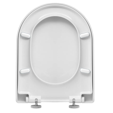 Rootz Premium Toilet Seat - WC Lid - Soft-Close Cover - Restroom Accessory - Bathroom Essential - Sanitary Fitting - White - 19.7x15.3x2.6 inches