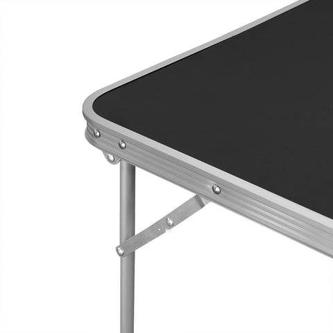 Rootz Folding Table - Portable Desk - Compact Stand - Collapsible Surface - Travel Workstation - Lightweight Board - Easy-Setup Slab - Black - 70x60x50 cm