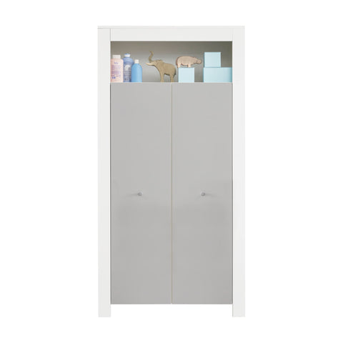 Rootz Wardrobe - Closet - Storage Unit - Clothes Organizer - Cabinet - Grey and Light Grey - 94 x 186 x 54 cm