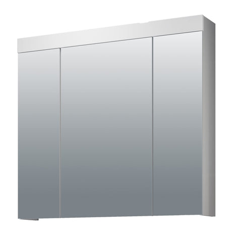 Rootz Modern Bathroom Mirror Cabinet - Stylish Storage Solution - Sleek White High Gloss Finish - Ample Space - 80 x 75 x 16 cm