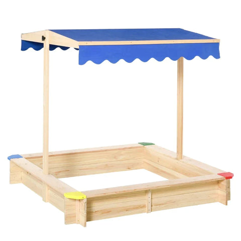 Rootz Kids Sandbox - Kids Sandpit - Children Cabana Sandbox - Roof Sandpit - Children's Sandpit - 120 x 120 x 120 cm