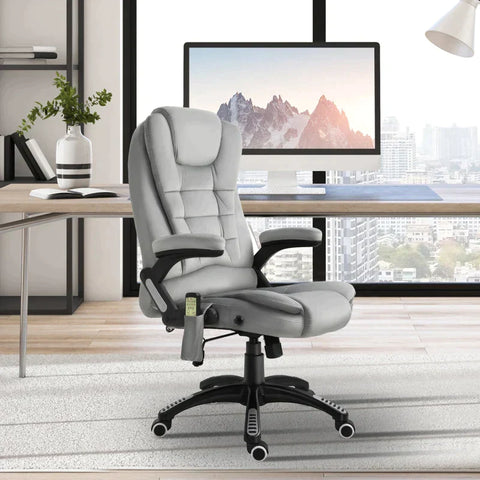 Rootz Office Chair - Massage Chair - Gaming Chair - Executive Chair - Ergonomic Swivel Chair - Height-adjustable - Grey