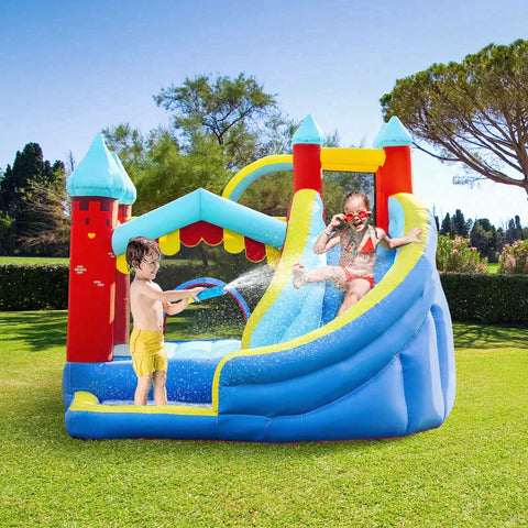 Rootz Inflatable Bouncy Castle - Play Castle - Jumping Area Ball Pool - With Slide Water Slide - For Children From 3 Years - 290 x 270 x 230 cm