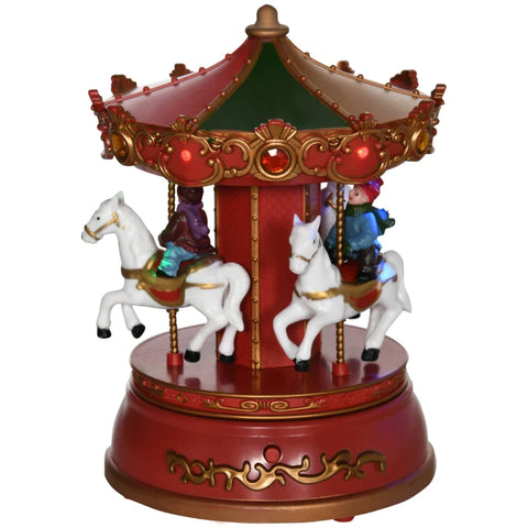 Rootz Christmas Music Box - Rotating Carousel - With Music - LED Lighting - Colorful - 13 x 13 x 18.5cm