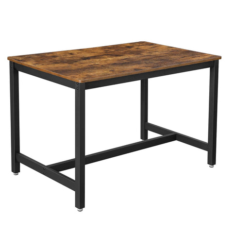 Rootz kitchen table - Dining room table for 4 people - Coffee table - Steel frame - Industrial design - Vintage brown-black (120 x 75 x 75 cm)
