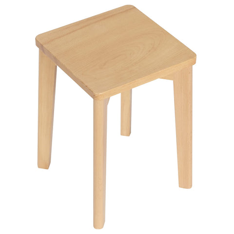 Rootz Wooden Stool - Timber Seat - Wood Perch - Lumber Ottoman - Hardwood Bench - Timbered Rest - Beech Stand - Natural Wood Color - 18.3 x 18.1 x 6.5 inches
