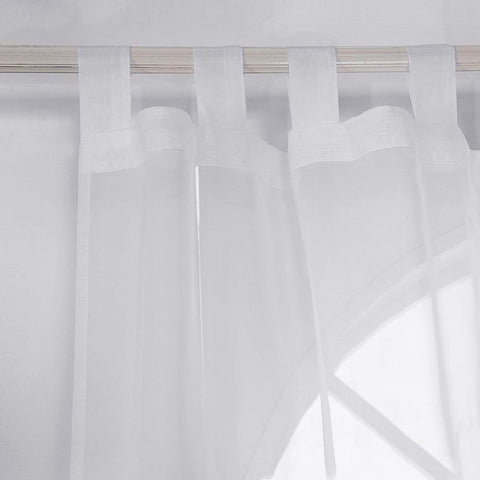 Rootz Sheer Voile Curtains - Drapes - Window Coverings - Panels - Drapery - Window Treatments - Blinds - White - 140x225 cm