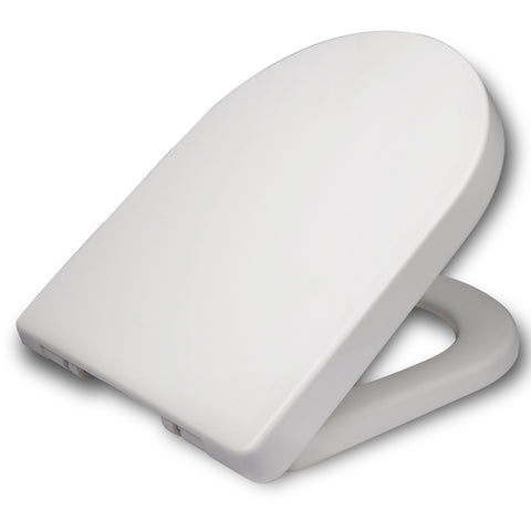 Rootz Premium Toilet Seat - WC Lid - Soft-Close Cover - Restroom Accessory - Bathroom Essential - Sanitary Fitting - White - 19.7x15.3x2.6 inches