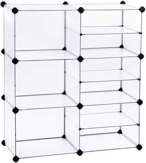Rootz Storage rack - Shelving system - Shoe rack - Plastic - Boltless - White - 87 x 32 x 96 cm