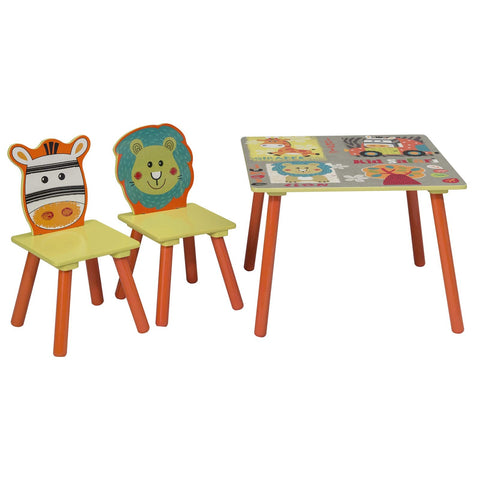 Rootz Children's Table and Chairs - Kids' Seating Set - Playroom Furniture - Activity Table Set - Toddler Desk - Creative Space - Multicolor - 60x60x44 cm