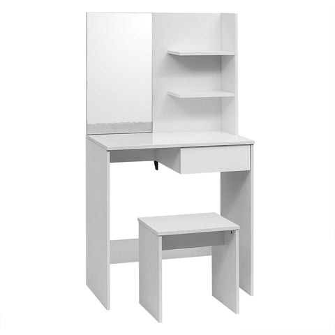 Rootz Dressing Table - Vanity Desk - Makeup Station - Beauty Counter - Cosmetic Organizer - Grooming Stand - Elegant Furniture - White - 40x138x75 cm