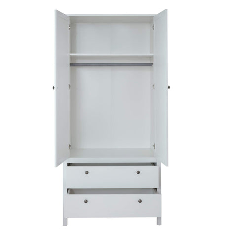 Rootz Baby Room Wardrobe - Nursery Armoire - Infant Closet - Child's Cabinet - Toddler Storage Unit - Kid's Organizer - Newborn Dresser - White - 91 x 192 x 51 cm