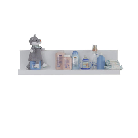Rootz Baby Room Wall Shelf - Bookcase - Display Rack - Nursery Ledge - Storage Unit - Child's Bookshelf - Wall Organizer - White - 90 x 23 x 20 cm