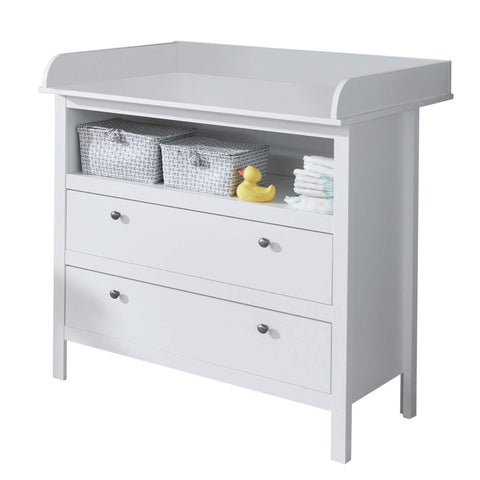 Rootz Baby Changing Table - Diaper Station - Nursery Dresser - Infant Change Stand - Newborn Care Counter - Toddler Prep Desk - Child Swaddle Bench - White - 90 x 104 x 78 cm