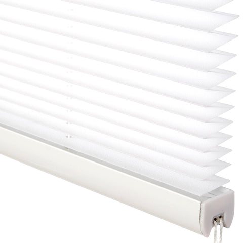 Rootz Plisse Pleated Blind - Window Shade - Sunscreen - Light Filter - Privacy Screen - Room Darkening - Blackout Curtain - White - 60x130cm