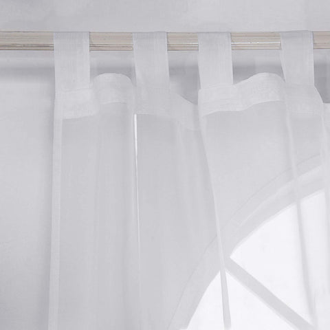 Rootz Sheer Voile Curtains - Drapes - Window Coverings - Panels - Window Dressings - Curtain Sets - Blinds - White - 140x145 cm