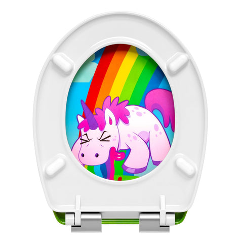 Rootz Toilet Lid - Lavatory Cover - Restroom Topper - Bathroom Closer - Commode Seal - Unicorn Design - 20.0 x 16.1 x 2.8 inches