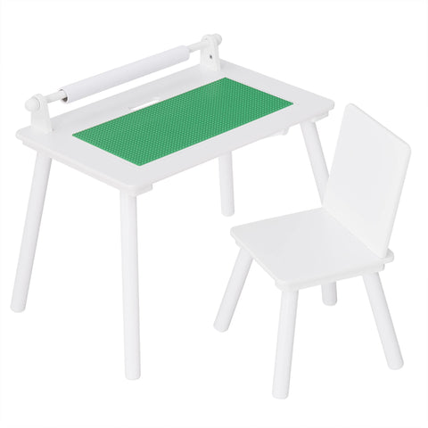 Rootz 3-in-1 Children's Table - Play Desk - Activity Center - Drawing Station - Creativity Hub - Kid's Furniture - Learning Space - White - 68x51.5x43 cm