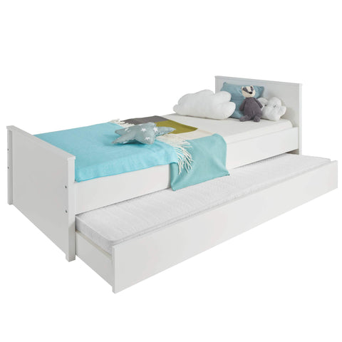 Rootz Children's Room Functional Bed - Youth Sleeper - Kids' Cot - Junior Bedstead - Child's Resting Place - Toddler Berth - White - 209 x 78 x 97 cm
