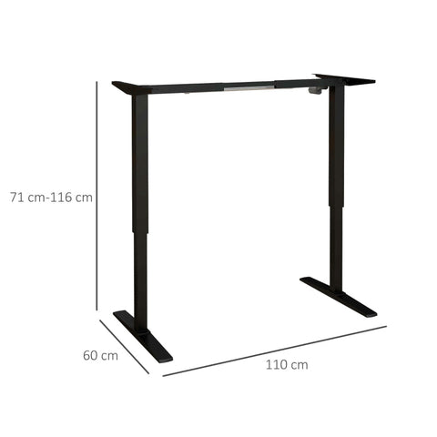 Rootz Standing Desks - Standing Tables - Motor System - Height Adjustable - LED Display - Memory Function - Steel - Black - 110L x 60W x 71-116Hcm