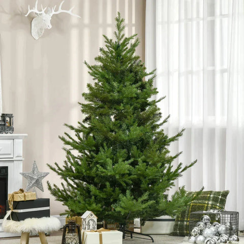 Rootz Christmas Tree - Artificial Fir - Realistic Appearance - Quick Assembly - Plastic - Green - 136 x 136 x 180cm