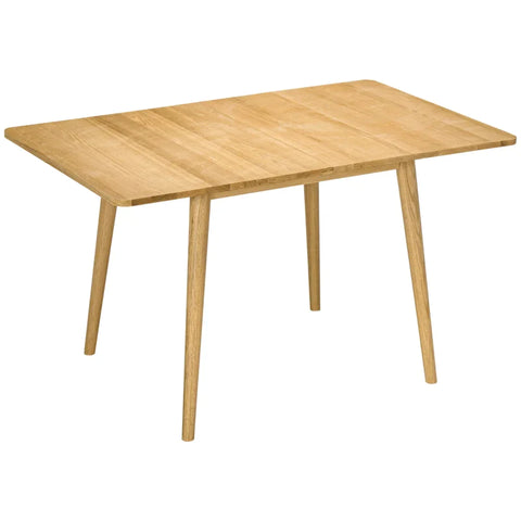 Rootz Dining Table - For 4-6 People - Folding Table - Kitchen Table - Solid Wood - Oak+natural - 130L x 80W x 76H cm
