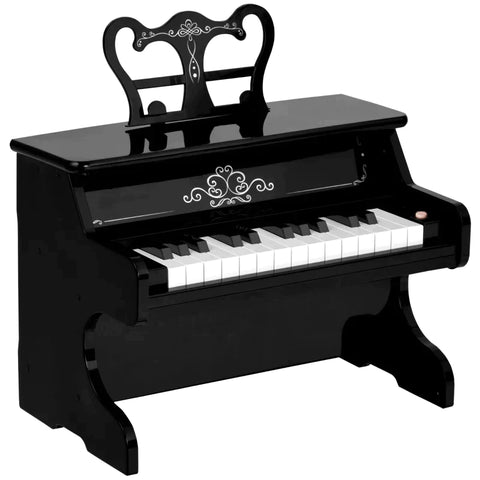 Rootz Toy Piano - Children's Electronic Piano - Mini Piano - 25 Keys Children's Piano - Black - 39.5 x 23.5 x 38.5 cm
