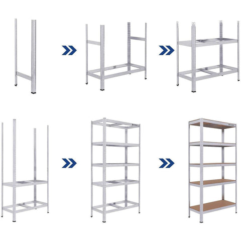 Rootz Warehouse rack - Shelf cabinets - Workbench - Storage rack - For Garage, Basement or Barn - Shelving For Tool Storage - 180 x 90 x 40 cm - Max. Carrying capacity: 875 KG
