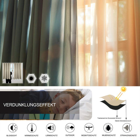 Rootz Thermal Curtains - Blackout Drapes - Room Darkening Panels - Insulating Window Covers - Light Blocking Draperies - Energy Efficient Shades - Cream - 15.2 x 11.6 x 2.7 inches